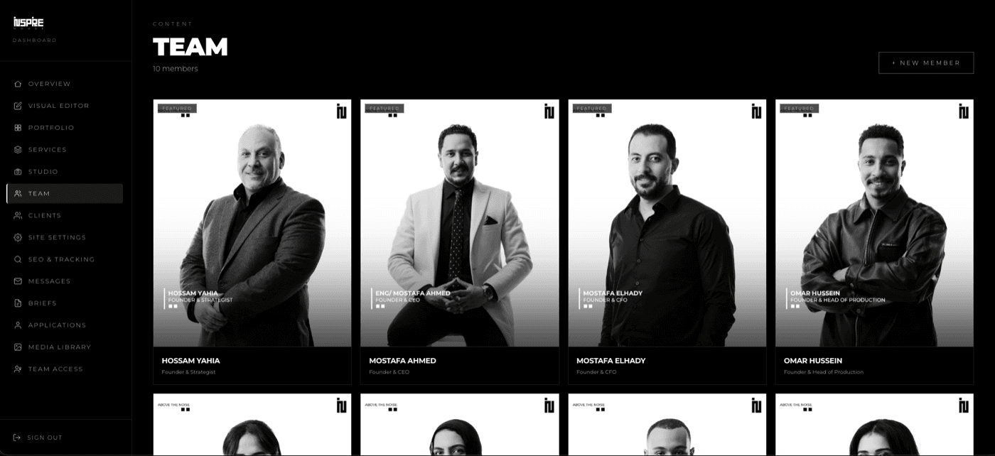 إدارة الفريق والخدمات